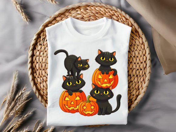 Cat Pumpkin T-Shirt Design: A Versatile Graphic Asset