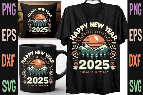 Celebrate with Style: Premium Happy New Year T-Shirt Design Assets