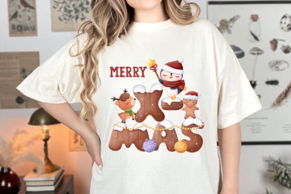 Charming Christmas Penguin T-Shirt Design for Festive Projects