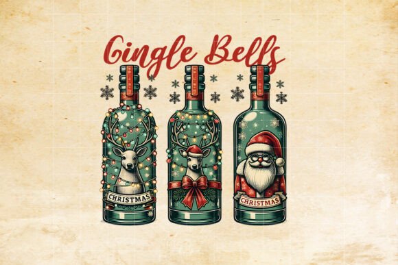 Festive Gin Christmas Trio: A Designer's Holiday Asset