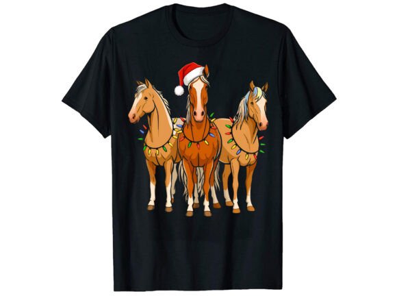 Horse Christmas PNG T-Shirt Design: Festive Graphic Assets