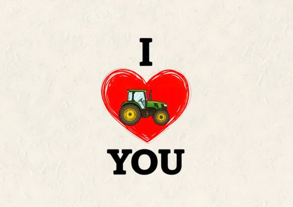 I Love You T-Shirt Design: A Tractor-Themed Creative Asset