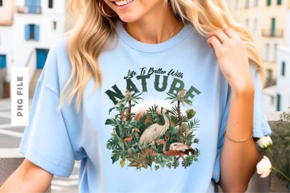 Life is Better with Nature Tshirt Design: A Creative Asset