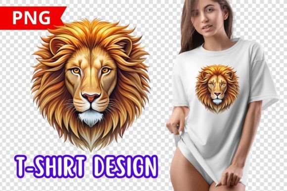 Lion T-Shirt Logo PNG Design: Powerful Visuals for Your Brand