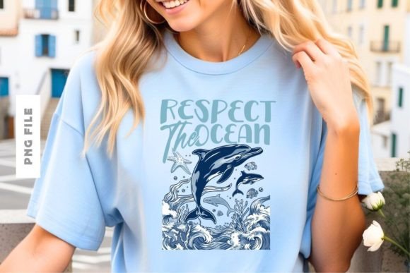 Respect the Ocean T-Shirt Design: A Premier Visual Asset