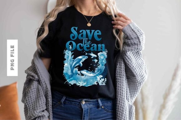 Save the Ocean T-shirt Design: A Professional Creative Asset