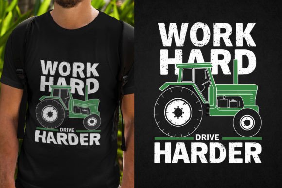 Work Hard, Drive Harder: Dynamic T-Shirt Design Asset